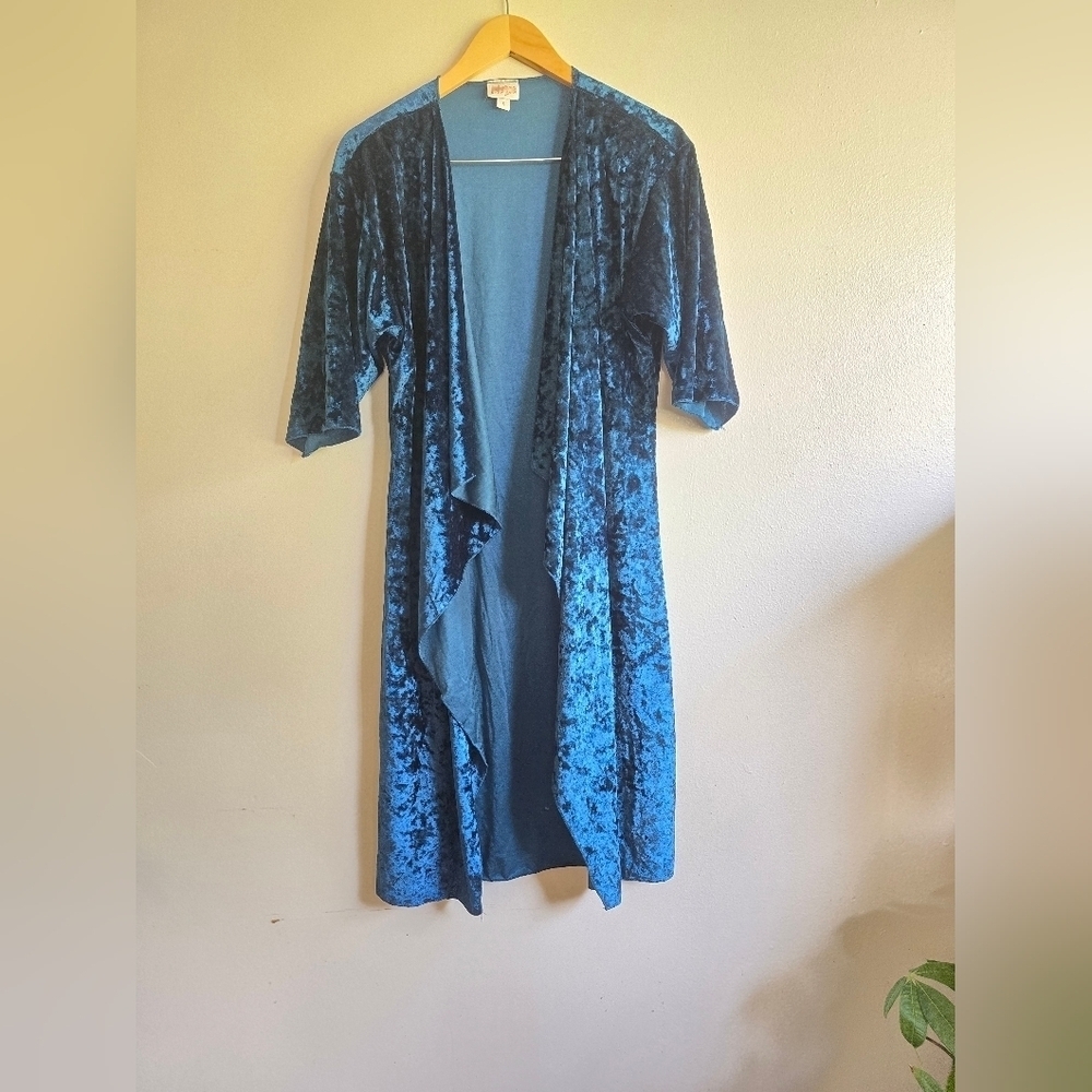 Lularoe, Shirley Kimono, Elegant Collection, Crushed Peacock Blue,‎ Size Small - Picture 2 of 6